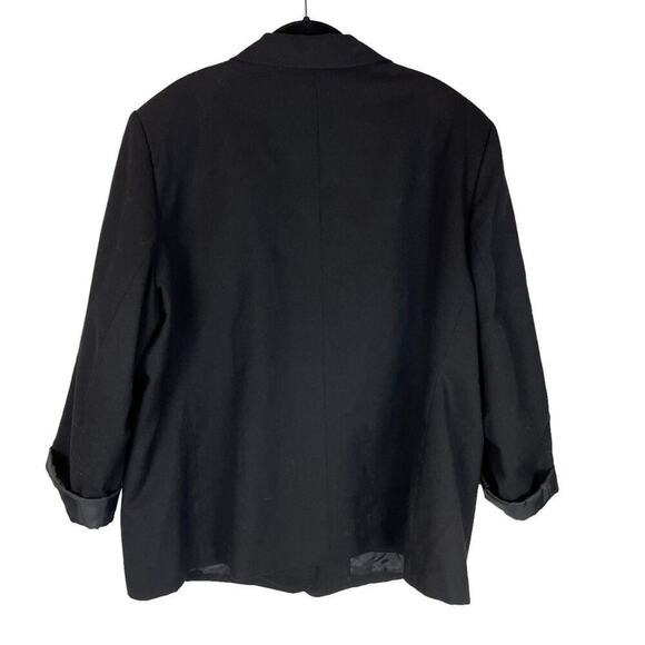 Sag Harbor 90s vintage black wool two button blazer shoulder pads - Picture 3 of 5